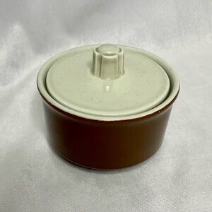 Brown & Ivory Sugar Bowl with Lid